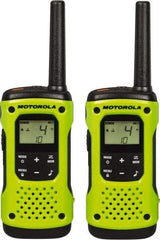 Motorola - 16 Mile Range, 22 Channel, 0.5 & 1.5 Watt, Series Talkabout, Recreational Two Way Radio - FRS/GMRS Band, 462.55 to 467.7125 Hz, AA & NiMH Battery, 9 NiMH & 23 AA hr Life, 9.65" High x 9.45" Wide x 2.44" Deep, Scanning, Low Battery Alerts - Eagle Tool & Supply