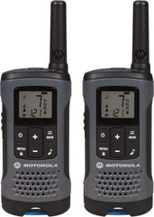 Motorola - 16 Mile Range, 22 Channel, 0.5 & 1.5 Watt, Series Talkabout, Recreational Two Way Radio - FRS/GMRS Band, 462.55 to 467.7125 Hz, AA & NiMH Battery, 12 NiMH & 29 AA hr Life, 9.45" High x 8.66" Wide x 2.44" Deep, Low Battery Alerts - Eagle Tool & Supply