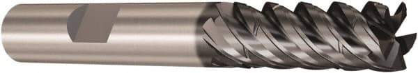 Seco - 6mm, 5 Flute, Single End, Solid Carbide, Corner Chamfer End Mill - 64mm OAL, 48° Helix, Right Hand Flute, 23mm LOC, Right Hand Cut - Eagle Tool & Supply