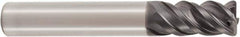 Seco - 8mm, 4 Flute, Single End, Solid Carbide, 1mm Corner Radius End Mill - 55mm OAL, 48° Helix, Right Hand Flute, 16mm LOC, Right Hand Cut - Eagle Tool & Supply