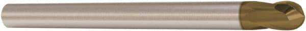 Seco - 5mm Diam, 5mm LOC, 2 Flute Solid Carbide Ball End Mill - HXT Finish, Single End, 60mm OAL, 5mm Shank Diam, Spiral Flute - Eagle Tool & Supply