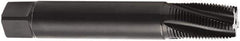 Seco - 1/4-18 NPT 60° 4 Flute 2B Modified Bottoming Spiral Flute Tap - Cobalt, TiN Finish, 100mm OAL, Right Hand Flute, Right Hand Thread, H6 - Eagle Tool & Supply