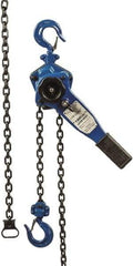 Value Collection - 1,500 Lb Lifting Capacity, 5' Lift Height, Lever Hoist - Made from Chain, 33 Lb Avg Pull to Lift Rated Load, 1 Chain - Eagle Tool & Supply