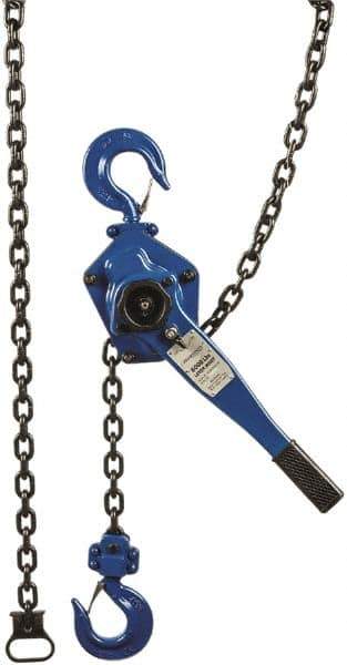 Value Collection - 6,000 Lb Lifting Capacity, 10' Lift Height, Lever Hoist - Made from Chain, 71 Lb Avg Pull to Lift Rated Load, 1 Chain - Eagle Tool & Supply