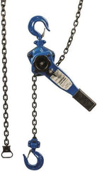 Value Collection - 2,000 Lb Lifting Capacity, 10' Lift Height, Lever Hoist - Made from Chain, 46 Lb Avg Pull to Lift Rated Load, 1 Chain - Eagle Tool & Supply