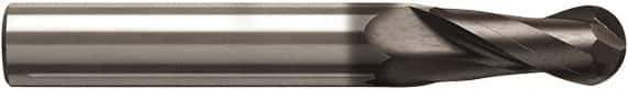 Seco - 4mm Diam, 8mm LOC, 2 Flute Solid Carbide Ball End Mill - NXT Finish, Single End, 57mm OAL, 6mm Shank Diam, Spiral Flute - Eagle Tool & Supply