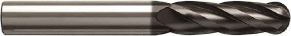 Seco - 8mm Diam, 40mm LOC, 4 Flute Solid Carbide Ball End Mill - NXT Finish, Single End, 100mm OAL, 8mm Shank Diam, Spiral Flute - Eagle Tool & Supply