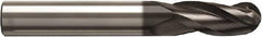 Seco - 12mm Diam, 24mm LOC, 3 Flute Solid Carbide Ball End Mill - NXT Finish, Single End, 83mm OAL, 12mm Shank Diam, Spiral Flute - Eagle Tool & Supply