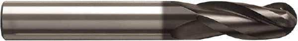 Seco - 20mm Diam, 40mm LOC, 3 Flute Solid Carbide Ball End Mill - NXT Finish, Single End, 125mm OAL, 20mm Shank Diam, Spiral Flute - Eagle Tool & Supply
