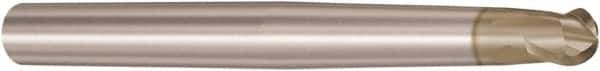 Seco - 3mm Diam, 3mm LOC, 2 Flute Solid Carbide Ball End Mill - HXT Finish, Single End, 80mm OAL, 6mm Shank Diam, Spiral Flute - Eagle Tool & Supply