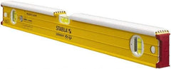 Stabila - 24" Long 3 Vial Spirit Level - Aluminum, Yellow, 2 Plumb & 1 Level Vials - Eagle Tool & Supply