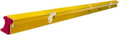 Stabila - 72" Long 3 Vial R-Beam Level - Aluminum, Yellow, 2 Plumb & 1 Level Vials - Eagle Tool & Supply