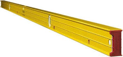 Stabila - Magnetic 96" Long 3 Vial Box Beam Level - Aluminum, Yellow, 2 Plumb & 1 Level Vials - Eagle Tool & Supply