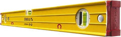 Stabila - Magnetic 24" Long 3 Vial Box Beam Level - Aluminum, Yellow, 2 Plumb & 1 Level Vials - Eagle Tool & Supply