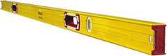 Stabila - 72" Long 3 Vial Box Beam Level - Aluminum, Yellow, 2 Plumb & 1 Level Vials - Eagle Tool & Supply