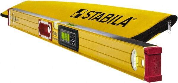 Stabila - 72" Long 3 Vial Box Beam Level - Aluminum, Yellow, 2 Plumb & 1 Level Vials - Eagle Tool & Supply