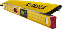 Stabila - Magnetic 48" Long 3 Vial Box Beam Level - Aluminum, Yellow, 2 Plumb & 1 Level Vials - Eagle Tool & Supply