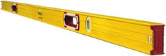 Stabila - 78" Long 3 Vial Box Beam Level - Aluminum, Yellow, 2 Plumb & 1 Level Vials - Eagle Tool & Supply