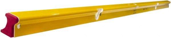 Stabila - 96" Long 3 Vial R-Beam Level - Aluminum, Yellow, 2 Plumb & 1 Level Vials - Eagle Tool & Supply