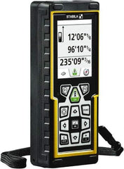 Stabila - 660' Range, Laser Distance Finder - 2 AA Batteries Required, Accurate to 1/16" - Eagle Tool & Supply
