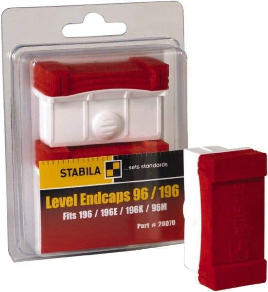 Stabila - Level Replacement End Cap Mount - White, Use with 196, 196M, 196E & 196K Series Levels - Eagle Tool & Supply