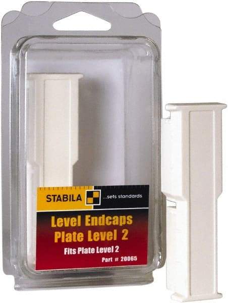 Stabila - Level Replacement End Cap Mount - White, Use with 106T & 106TM Series Levels - Eagle Tool & Supply