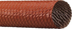 Flexaust - 5" ID, 6 Hg Vac Rating, 14 psi, Fiberglass Vacuum & Duct Hose - 25' Long, Red, 3.3" Bend Radius, -65 to 550°F - Eagle Tool & Supply