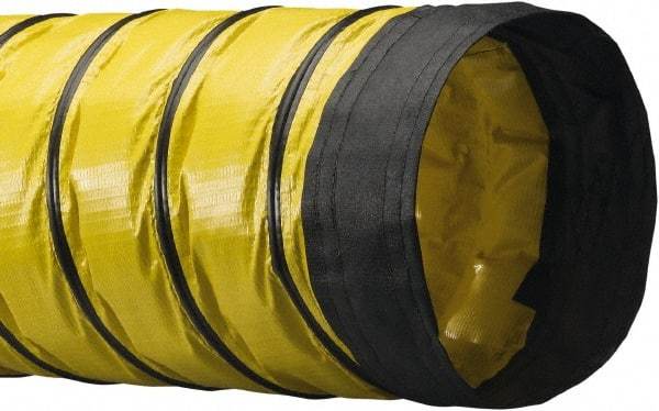 Flexaust - 18" ID, 0.6 Hg Vac Rating, 1.1 psi, Polyester Vacuum & Duct Hose - 25' Long, YellowithBlack, 11" Bend Radius, -20 to 180°F - Eagle Tool & Supply