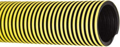 Flexaust - 2" ID, 29 Hg Vac Rating, 15 psi, Polyethylene Vacuum & Duct Hose - 25' Long, YellowithBlack, 4-1/2" Bend Radius, -40 to 140°F - Eagle Tool & Supply