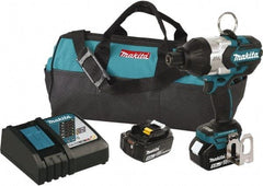 Makita - 7/16" Drive 18 Volt T-Handle Cordless Impact Wrench & Ratchet - 2,200 RPM, 600 Ft/Lb Torque, 2 Lithium-Ion Batteries Included - Eagle Tool & Supply