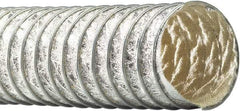 Flexaust - 8" ID, 3 Hg Vac Rating, 6.9 psi, Fiberglass Vacuum & Duct Hose - 25' Long, Silver, 5-1/2" Bend Radius, -65 to 1,050°F - Eagle Tool & Supply
