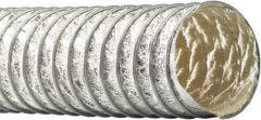 Flexaust - 9" ID, 2 Hg Vac Rating, 6.4 psi, Fiberglass Vacuum & Duct Hose - 25' Long, Silver, 6.3" Bend Radius, -65 to 1,050°F - Eagle Tool & Supply