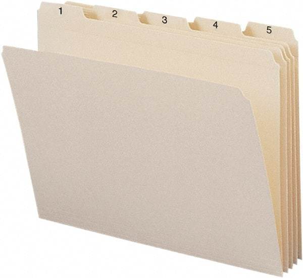 SMEAD - 8-1/2 x 11", Letter Size, Manila, Index Folder - 11 Point Stock, 1/5 Tab Cut Location - Eagle Tool & Supply
