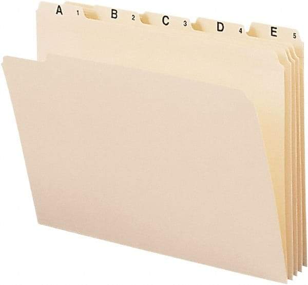 SMEAD - 8-1/2 x 11", Letter Size, Manila, Index Folder - 11 Point Stock, 1/5 Tab Cut Location - Eagle Tool & Supply