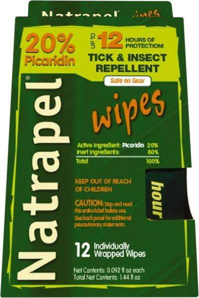 Natrapel - 12 Count 20% Picaridin Towelette - For Mosquitos, Ticks - Eagle Tool & Supply