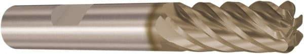 Seco - 8mm, 6 Flute, Single End, Solid Carbide, 1mm Corner Radius End Mill - 63mm OAL, 38° Helix, Right Hand Flute, 23mm LOC, Right Hand Cut - Eagle Tool & Supply