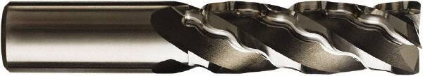 Seco - 6 Flute Cobalt Roughing & Finishing Corner Radius End Mill - Uncoated, Weldon Shank, 35° Helix, Non-Centercutting, Long Length - Eagle Tool & Supply