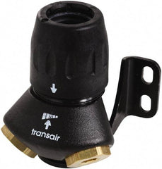 Transair - 7/8" ID, 25mm OD, 45° Two Port Wall Bracket - Plastic, 232 Max psi, 1/2 & 1/4 Female NPT, 3-5/16" Long - Eagle Tool & Supply