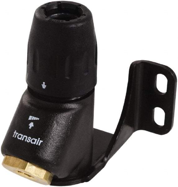 Transair - 1/2" ID, 16.5mm OD, 45° One Port Wall Bracket - Plastic, 232 Max psi, 1/2 & 1/4 Female NPT, 3-5/16" Long - Eagle Tool & Supply