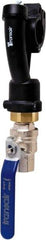 Transair - 1-1/2" ID, 40mm OD, Wall Bracket with Ball Valve - Plastic, 232 Max psi, 1/2 Female NPT, 10-5/8" Long - Eagle Tool & Supply