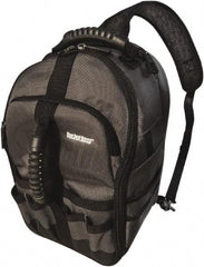 Bucket Boss - 24 Pocket Gray & Black Polyester Backpack Tool Bag - 9" Wide x 8" Deep x 17" High - Eagle Tool & Supply