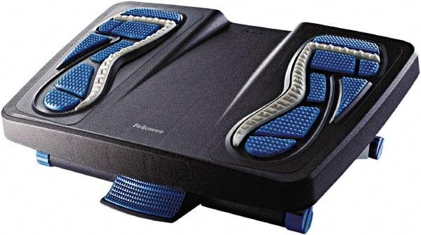 FELLOWES - 17-7/8" Wide, 6-1/2" High Foot Rest - Charcoal, Blue & Gray - Eagle Tool & Supply