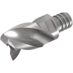 Iscar - MM EA Grade IC08 Carbide End Milling Tip Insert - Uncoated, 3 Flutes, 25mm Cutting Diam, 19mm Depth of Cut, 37mm Extension, 0.118" Cnr Rad, 40° Helix - Eagle Tool & Supply