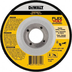 DeWALT - 4-1/2" Wheel Diam, 1/8" Wheel Thickness, 7/8" Arbor Hole, Type 27 Depressed Center Wheel - Fine/Coarse Grade, Ceramic, 13,300 Max RPM - Eagle Tool & Supply