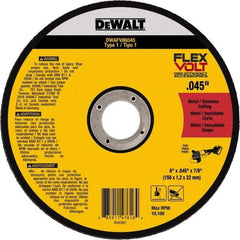 DeWALT - 6" Ceramic Cutoff Wheel - 0.045" Thick, 7/8" Arbor, 10,100 Max RPM, Use with Portable Tools - Eagle Tool & Supply