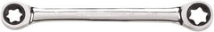 GearWrench - E20 x E24 12 Point Ratcheting Box Wrench - Double End, Chrome Vanadium Steel, Polished Finish - Eagle Tool & Supply