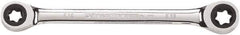 GearWrench - E10 x E12 12 Point Ratcheting Box Wrench - Double End, Chrome Vanadium Steel, Polished Finish - Eagle Tool & Supply