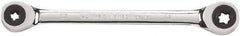 GearWrench - E6 x E8 12 Point Ratcheting Box Wrench - Double End, Chrome Vanadium Steel, Polished Finish - Eagle Tool & Supply