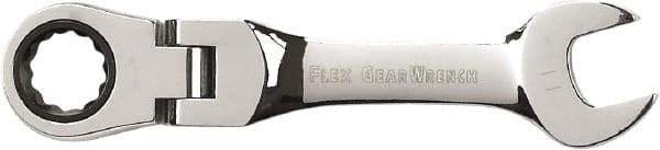 GearWrench - 11mm 12 Point Flexhead Combination Wrench - Chrome Vanadium Steel, Full Polish Finish - Eagle Tool & Supply