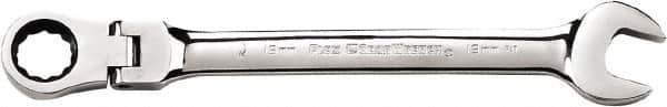 GearWrench - 25mm 12 Point Flexhead Combination Wrench - Chrome Vanadium Steel, Full Polish Finish - Eagle Tool & Supply